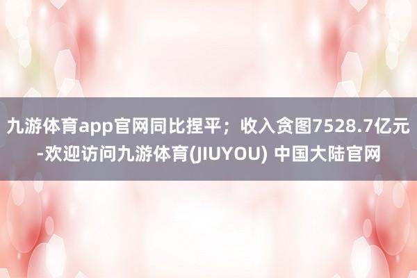 九游体育app官网同比捏平；收入贪图7528.7亿元-欢迎访问九游体育(JIUYOU) 中国大陆官网