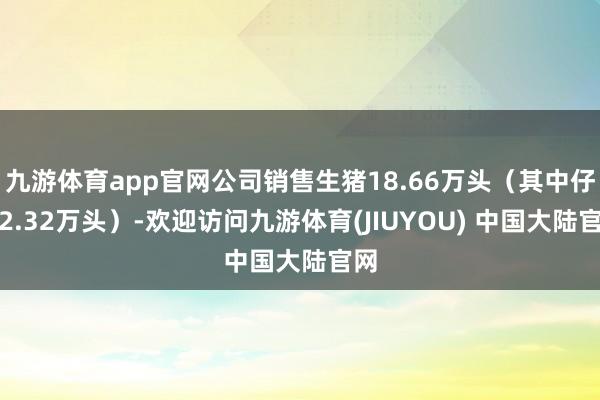 九游体育app官网公司销售生猪18.66万头（其中仔猪2.32万头）-欢迎访问九游体育(JIUYOU) 中国大陆官网